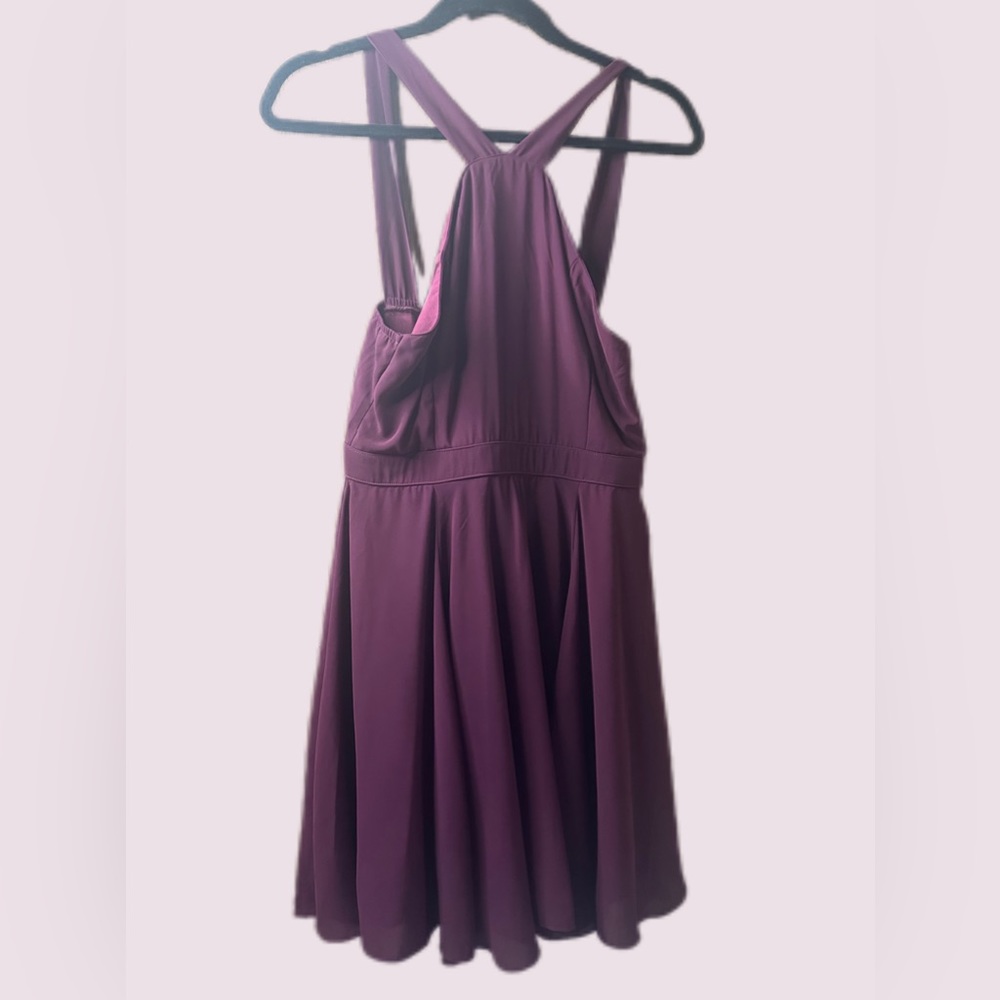 Lulu's‎ Forevermore Burgundy Purple Lined Skater Dress Sz Medium